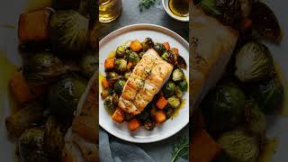 Healthy amp Delicious Baked Cod with Roasted Brussels Sprouts amp Butternut Squash [upl. by Avrit267]