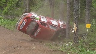 Midnattssolsrallyt 2017 Avåkarsväng Crashes amp action [upl. by Zerk]