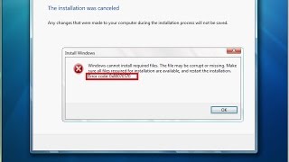 Ошибка при установке Windows 7 Windows не удается установить необходимые файлы 0x80070570 [upl. by Kralc]