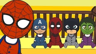 🌟 CINCO SUPERHÉROES 🌟 Spiderman Capitán América Deadpool Batman Hulk  Canciones Infantiles [upl. by Frederico]