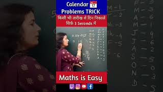 Calendar trick  Kisi bhi date se din nikale  Calendar Reasoning Trick for SSC cglchslshorts yt [upl. by Ailet]