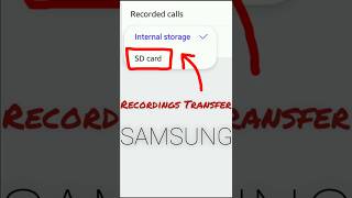 How to change Call Recordings storage location to SD Card SAMSUNG Viral Trending shorts [upl. by Karia]