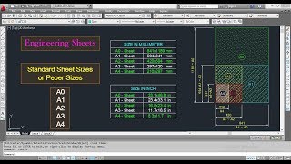 Engineering Standard Sheets II Paper sizes AutoCadHindiUrdu Tutorial A0 A1 A2 A3 A4 [upl. by Ulah]