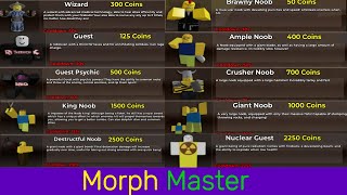 Morph Master all Morphs Showcase  Noobs Vs Zombies Legions [upl. by Delanos311]