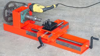 How To Make Homemade Lathe Machine Using Drill Machine  Diy Metal Lathe Machine  DIY [upl. by Aehc]