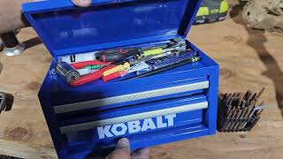 Kobalt Mini 2 Drawer Blue Steel Tool Box [upl. by Ileray89]