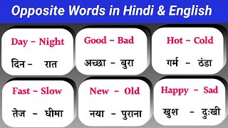 Opposite Words in English With Pictures । Antonyms Words । Antonyms Words in Hindi । English Demo। [upl. by Llerehc]