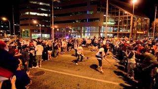 Fans flock to Portage amp Main after report of Thrashers to Winnipeg deal [upl. by Irreg]