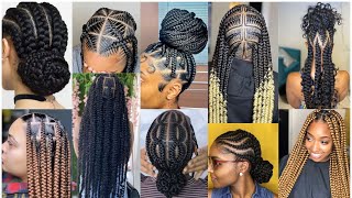 Beautiful Big Cornrow Braids for Ladiesprotective braids hairstyle inspiration and ideas [upl. by Ck]