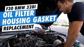 DIY F30 BMW 328i Oil Filter Housing Gasket replacement OFHG N2026 [upl. by Treve707]