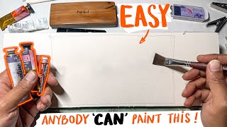 Very Easy Watercolor Snowscape Painting Tutorial for Beginners Step by Step  Anybody CAN Paint This [upl. by Justino]