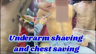 Underarm shaving and chest saving ￼tutorial video hairstyle haircutting plz subscribe [upl. by Seligmann]