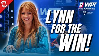 WPT Anchor Lynn Gilmartin STILL IN FOR THE WIN  15MIL Main Event  WPT World Championship 2022 [upl. by Blakelee]