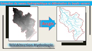 Extraction du réseau hydrographique et délimitation du bassin versant sur Arcgis [upl. by Aizirtap7]