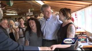 Jeb Bush campaigns in NH day after big debate [upl. by Naasah782]