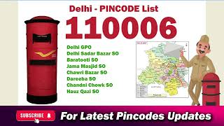 Pin Code of Chandni Chowk Delhi 110006  Delhi k Chandni Chowk ka Pin Code [upl. by Joshuah523]