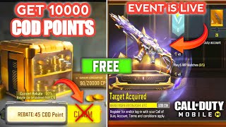 How to Get 10000 Cod Points CP Special Rebate Event  Free Legendary M4 Target Acquired Event Codm [upl. by Enywtna718]