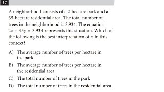 17 A neighborhood consists of a 2hectare park and a 35hectare residential area The total number [upl. by Mayor146]