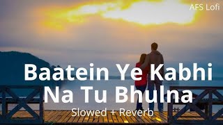 baatein ye kabhi na tu bhula ll lofi song slowed and reverb ll lofi music love mashup songs [upl. by Macrae]