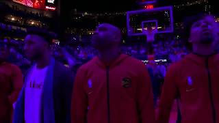 An Emotional Vince Carter After Kobe Bryants Passing Stands for the National Anthem [upl. by Annoyk28]