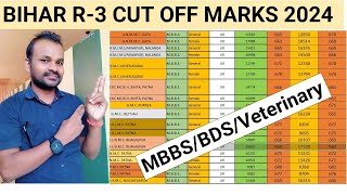 BIHAR NEET UG 3RD ROUND CUT OFF MARKS 2024 CUT OFF MARKS FULL ANALYSIS CUT OFF MBBSBDSVETERINARY [upl. by Litta604]