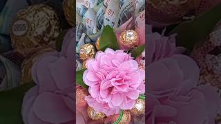 DIY100 Bill Money bouquet  sweet moneybouquet fyp moneyflower chocolate gift regalo [upl. by Colver459]