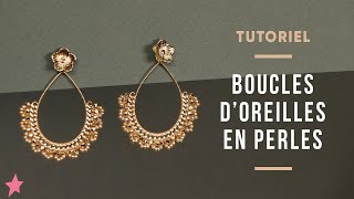 TUTORIEL  Boucles doreilles gouttes dorées en perles de rocailles Miyuki [upl. by Nylesor]