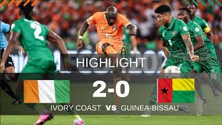 AFCON 2023 IVORY COAST VS GUINEA BISSAU 20 HIGHLIGHTS afcon afcon2023 afcon2024 highlights [upl. by Ahgem]