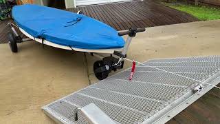 Toy Hauler 12V DC Winch Upgrade and Railblaza Dinghy Wheel [upl. by Ahs]