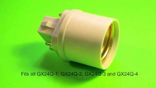 GX24 4 Pin male to E27 female converter Product Code 15485 [upl. by Ayana]