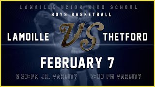 Lamoille vs Thetford  JVV High School Boys Basketball🏀2724 [upl. by Babbette]