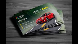 Rent a Car Business Card Design from A to Z Tutorial in Photoshop [upl. by Gabey980]