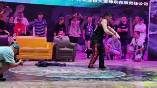 salah popping dance judge showcase in China 2023 [upl. by Daiz216]