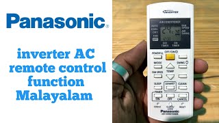 Panasonic inverter AC remote control function Malayalam DEMO [upl. by Nalhsa]