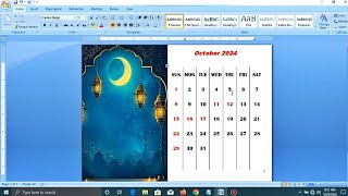 How to Make a Table Calendar in Microsoft word  Microsoft word [upl. by Prudence]