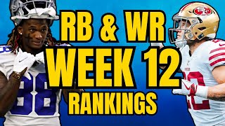 Top 36 Running Back amp Wide Receiver Rankings w Tiers  Week 12 Fantasy Football [upl. by Caves530]