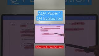 AQA GCSE English Language Paper 1 Question 4 Evaluation gcse gcseenglish gcseexams english [upl. by Esital658]