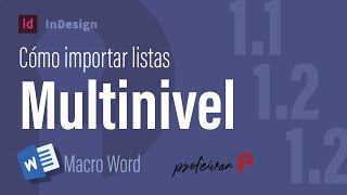 🥈 Importar listas multinivel a InDesign [upl. by Gloriana]