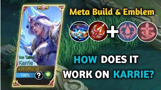 KARRIE NEW META BUILD AND EMBLEM GUIDE 2024  HOW DOES IT WORK  MLBBM [upl. by Garik]