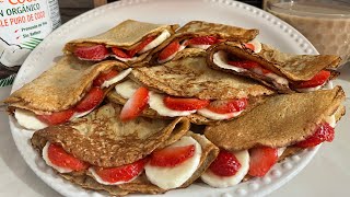 CREPAS DE AVENA PERFECTAS😋Sin Azúcar En 2 Min Con 3 Ing 👌🍓 [upl. by Narahs]