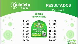 SORTEO TEMPRANERO 14112024 [upl. by Aerbas]