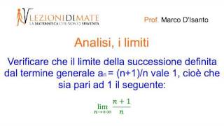 Verificare che il limite della successione n1n1 con n → ∞ [upl. by Intruoc]