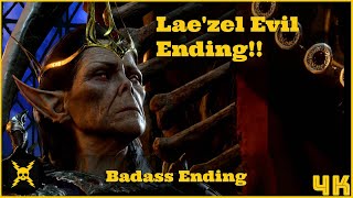 Baldurs Gate 3 Patch 7 Laezel NEW Evil Ending Badass Ending  New Lich Queen [upl. by Caitrin848]