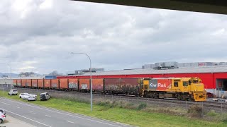 DFB 7307 with Train 229 passing under Wairere drive bridge Hamilton NIMT [upl. by Enidlarej]