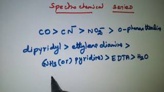 spectrochemical series decreasing order [upl. by Mara315]