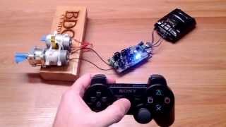 PS3 Controller controlling DC motor using Arduino ADK and Speed controller [upl. by Drahsir]