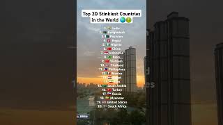 Top 20 Stinkiest Countries in the World dirty stinky Countries statistics top40 world travel [upl. by Enrika]