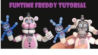 FUNTIME FREDDY  FNAF SISTER LOCATION TUTORIAL POLYMER CLAY  PORCELANA FRIA  PLASTILINA posable [upl. by Robma611]