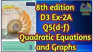 Q5df  Ex2A  D38th Edition  Chap2  Quadratic equations and Graphs [upl. by Dnalloh165]