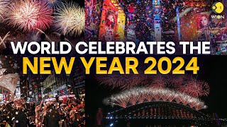 Happy New Year 2024 LIVE Firework displays and New Years Eve events from around the world  WION [upl. by Novello771]